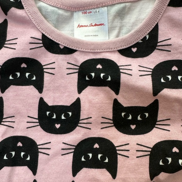 GUC Hanna Andersson Black Cat Print dress, sz4 - Picture 3 of 3